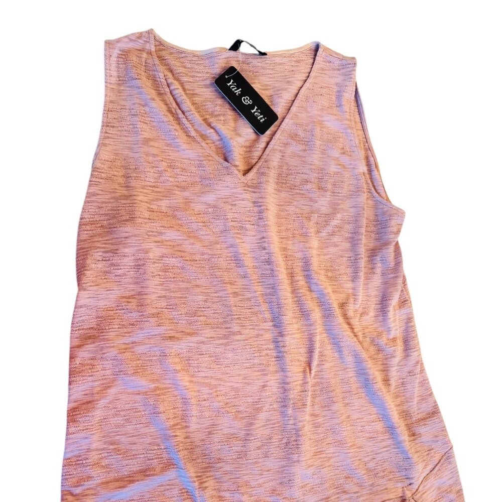 Yak and Yeti heather pink sleeveless top Size L